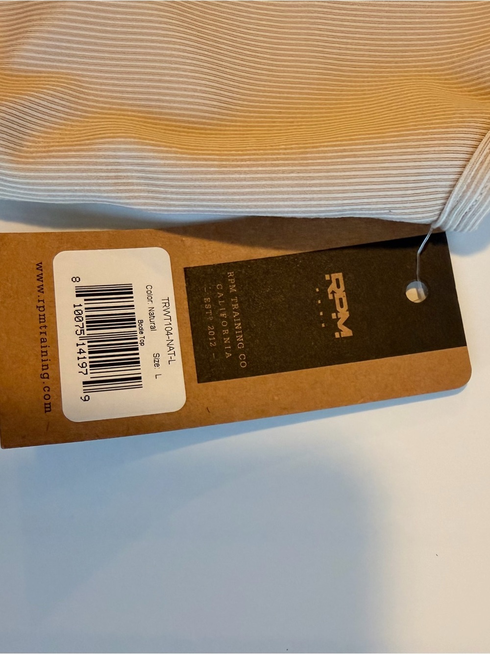 Beige Ribbed Crop Tank Top - RPM - Picture 4 of 5